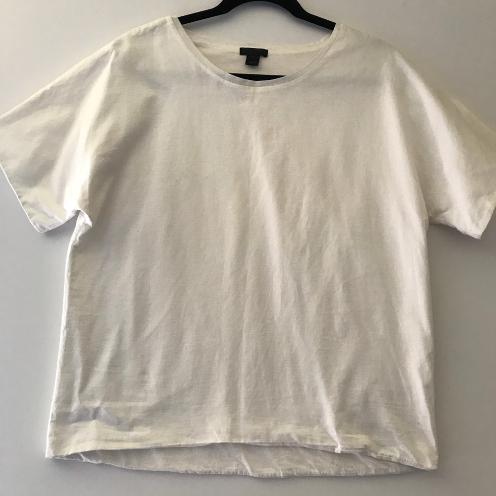☀️J Crew White Structured Top